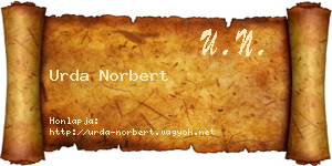 Urda Norbert névjegykártya
