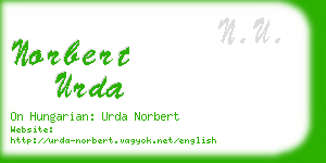 norbert urda business card